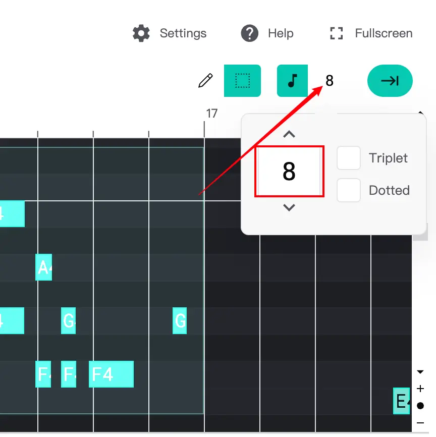 Quantize Settings Panel MIDI Quantize settings showing grid options, triplets, and strength slider